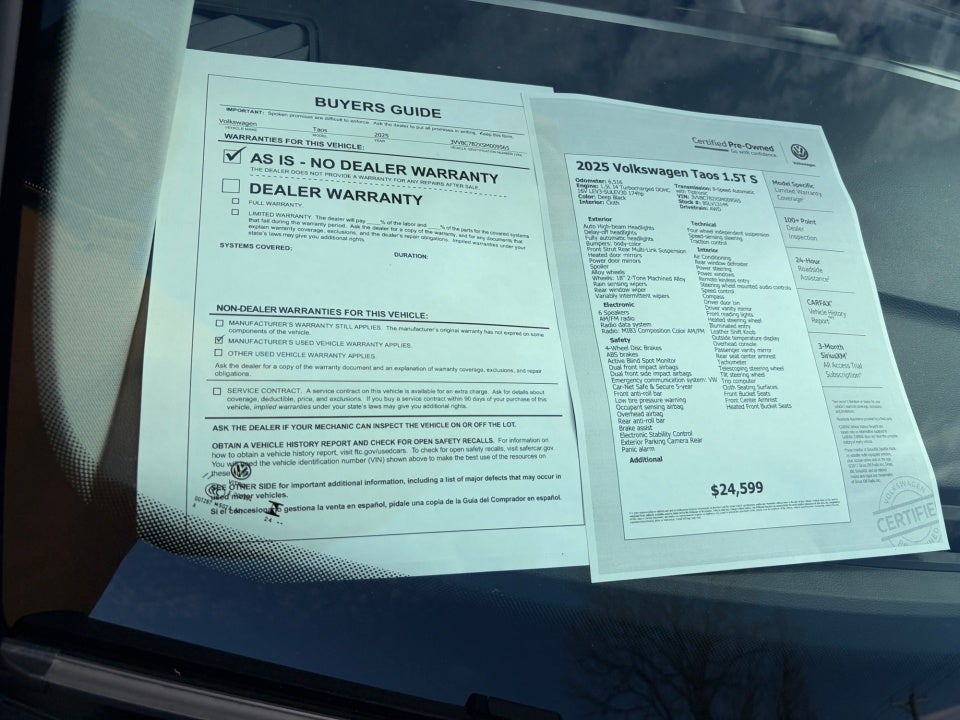 2025 Volkswagen Taos 1.5T S