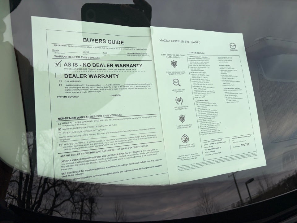 2025 Mazda Mazda CX-50 2.5 S Premium Package