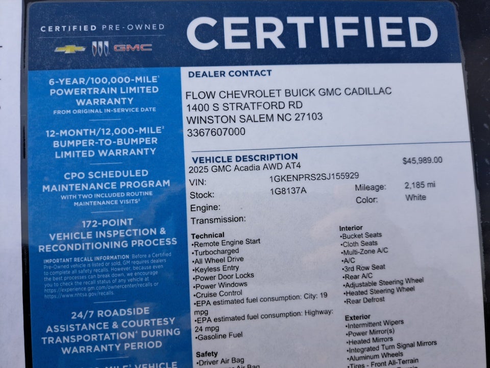 2025 GMC Acadia AWD AT4