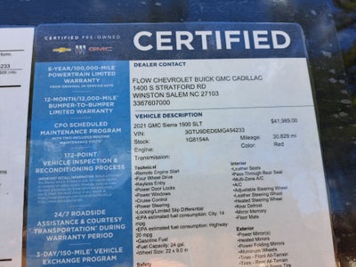 2021 GMC Sierra 1500 4WD Crew Cab Standard Box SLT