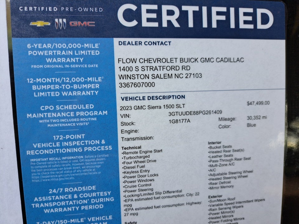 2023 GMC Sierra 1500 4WD Crew Cab Short Box SLT