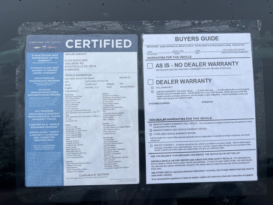 2026 GMC Sierra 1500 Crew Cab, Short Bed, Denali, 4WD