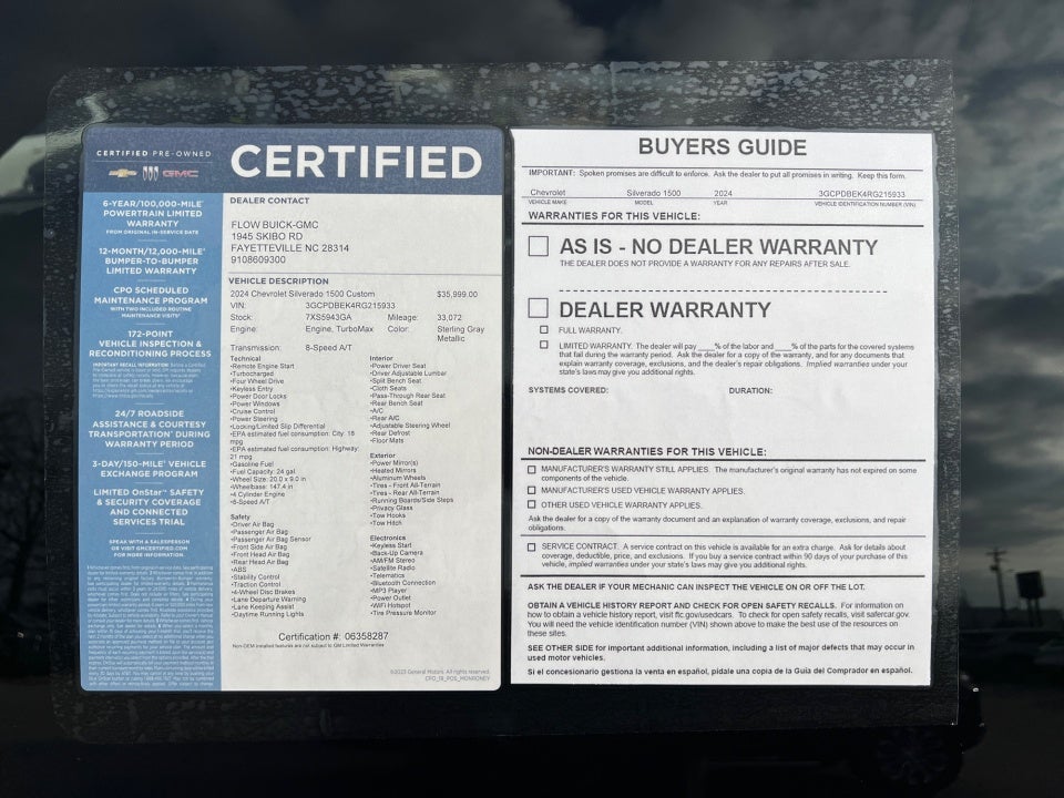 2024 Chevrolet Silverado 1500 4WD Crew Cab Short Bed Custom